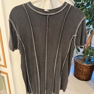 POL Charcoal Short Sleeve Top